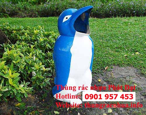 thùng rác hình chim cánh cụt