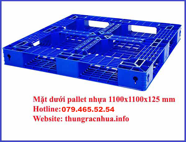 mặt dưới Pallet nhựa 1100x1100x125